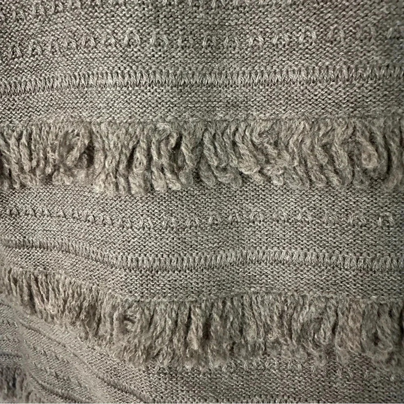 J. Jill Women’s Long Sleeve Taupe Rounded Neck Fringe Detail Sweater Sz XSP GUC - Picture 4 of 7